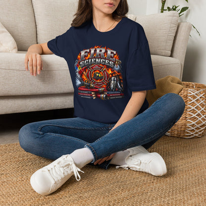 Fire Sciences T-Shirt — Firefighter Department Badge Graphic Tee