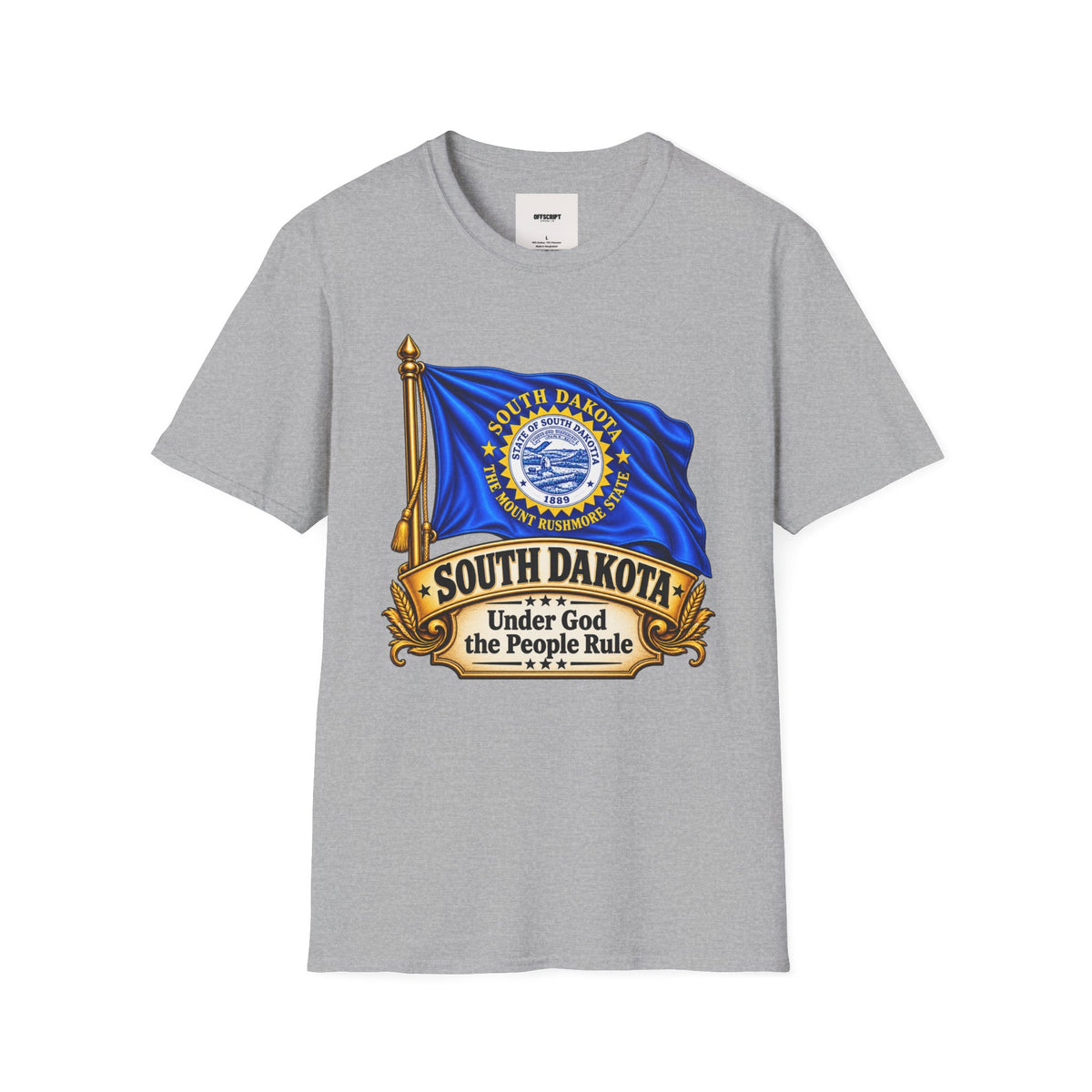 South Dakota Flag T‑Shirt — "Under God the People Rule" State Pride Tee