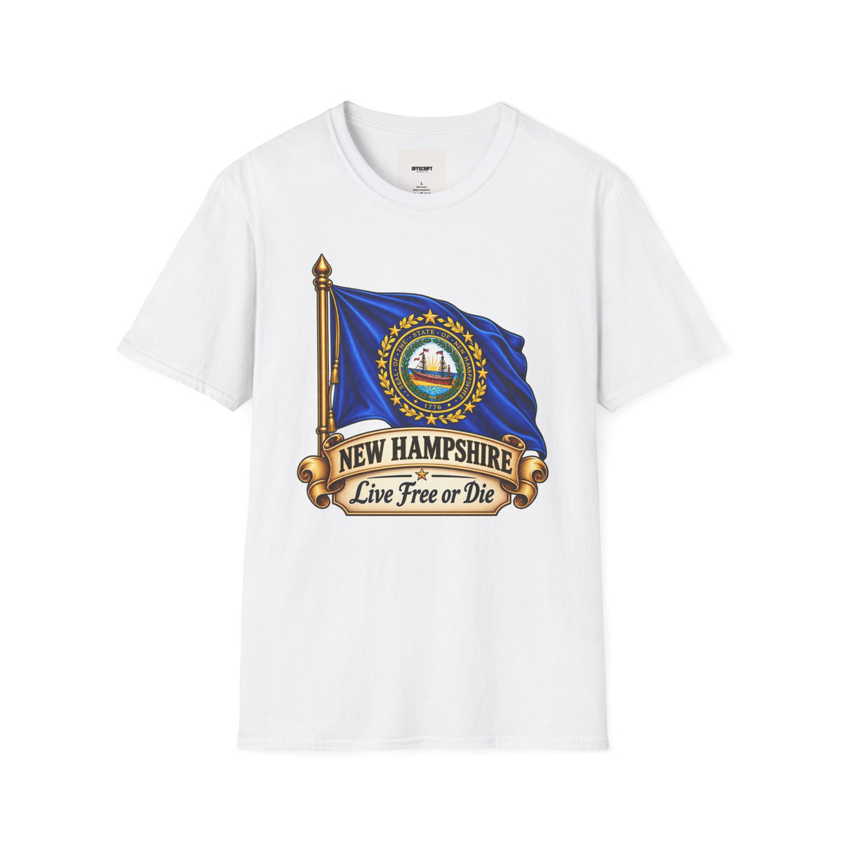 New Hampshire Flag T-Shirt — "Live Free or Die" State Pride Tee