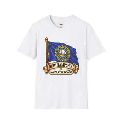 New Hampshire Flag T-Shirt — "Live Free or Die" State Pride Tee