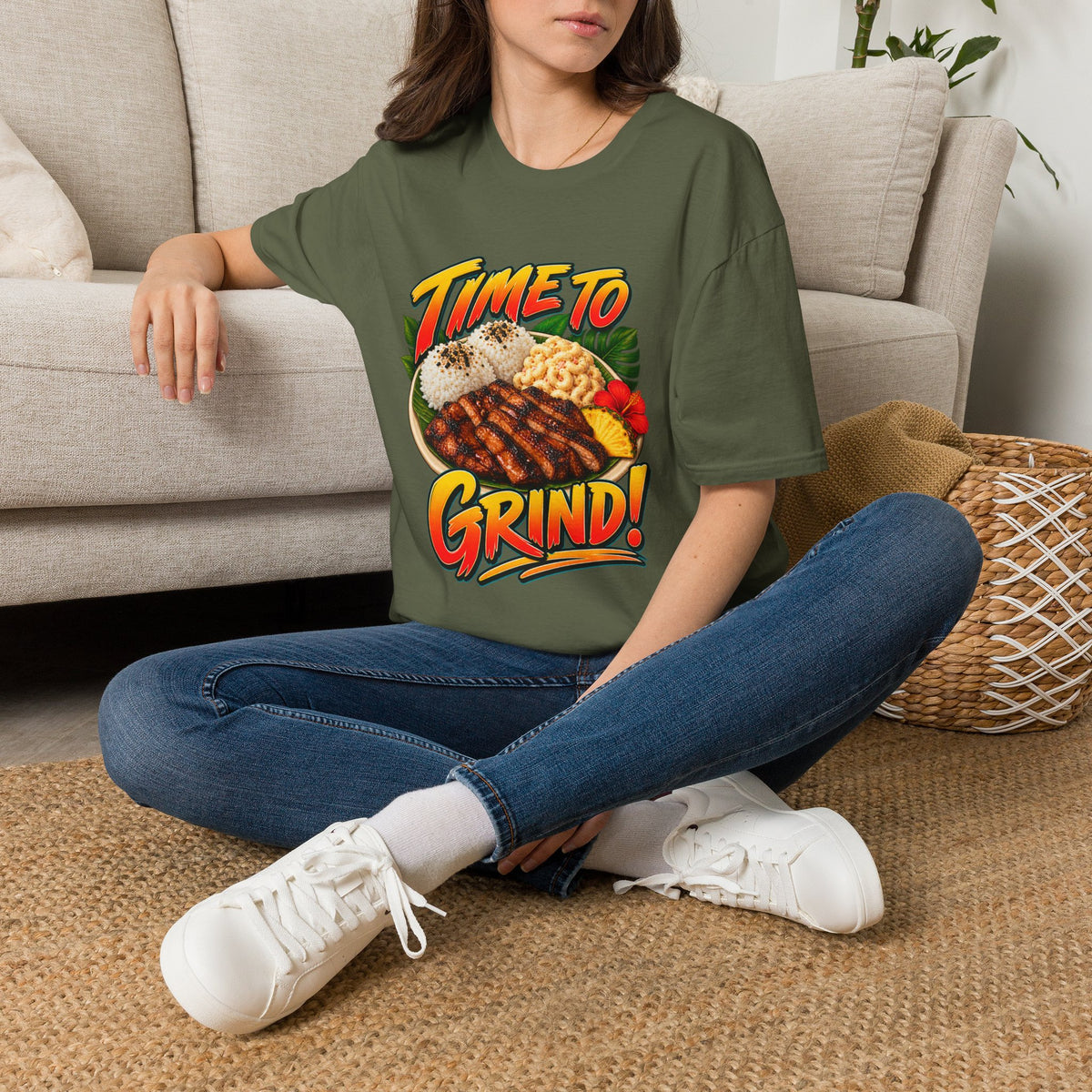 Time To Grind T-Shirt — Hawaiian Plate BBQ Graphic Tee