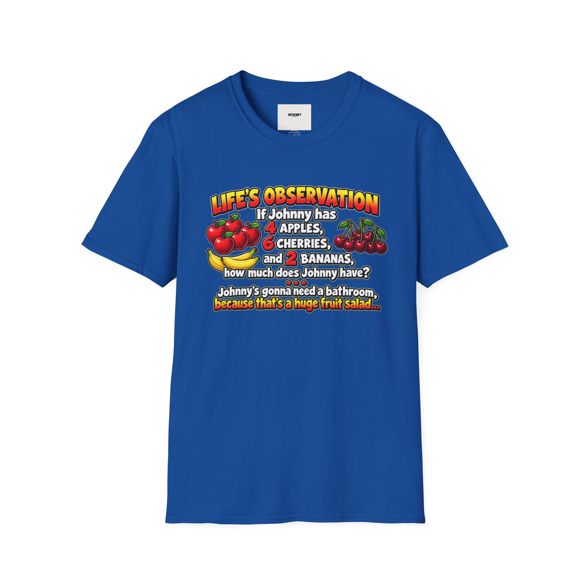 Life’s Observation Fruit Puzzle T-Shirt — Funny Johnny Math Joke Tee