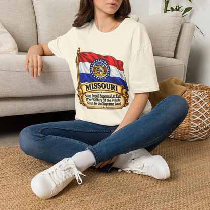 Missouri Flag T‑Shirt — State Seal & Motto Folded Flag Tee
