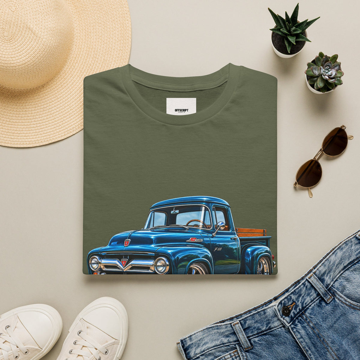 Vintage Blue Pickup T‑Shirt — Classic Retro Truck Graphic Tee