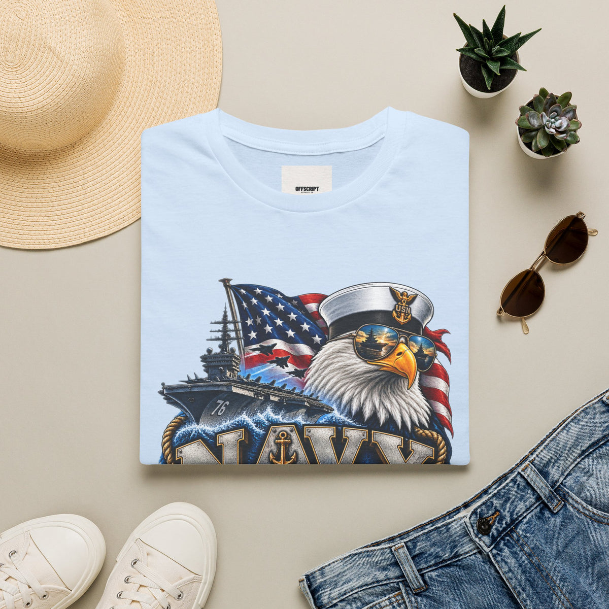 Navy Veteran Eagle T‑Shirt — Patriotic US Navy Flag Design