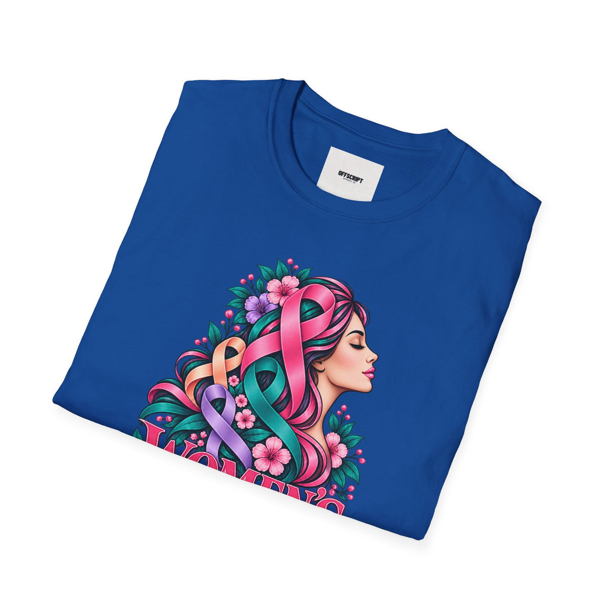 Women's Cancer Awareness T-Shirt — Pink Ribbon Floral Support Tee