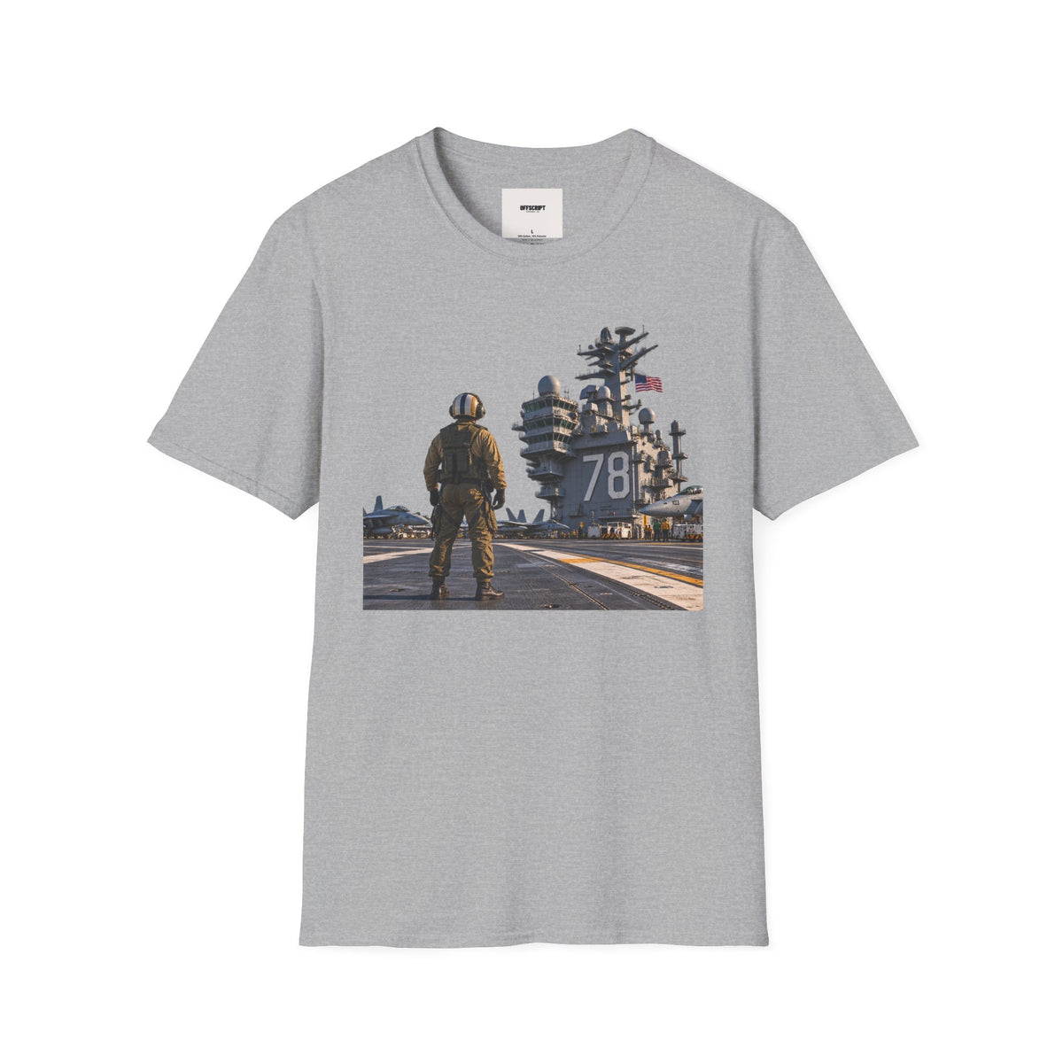 Aircraft Carrier Deck T‑Shirt – Navy Sailor & Carrier 78 Graphic