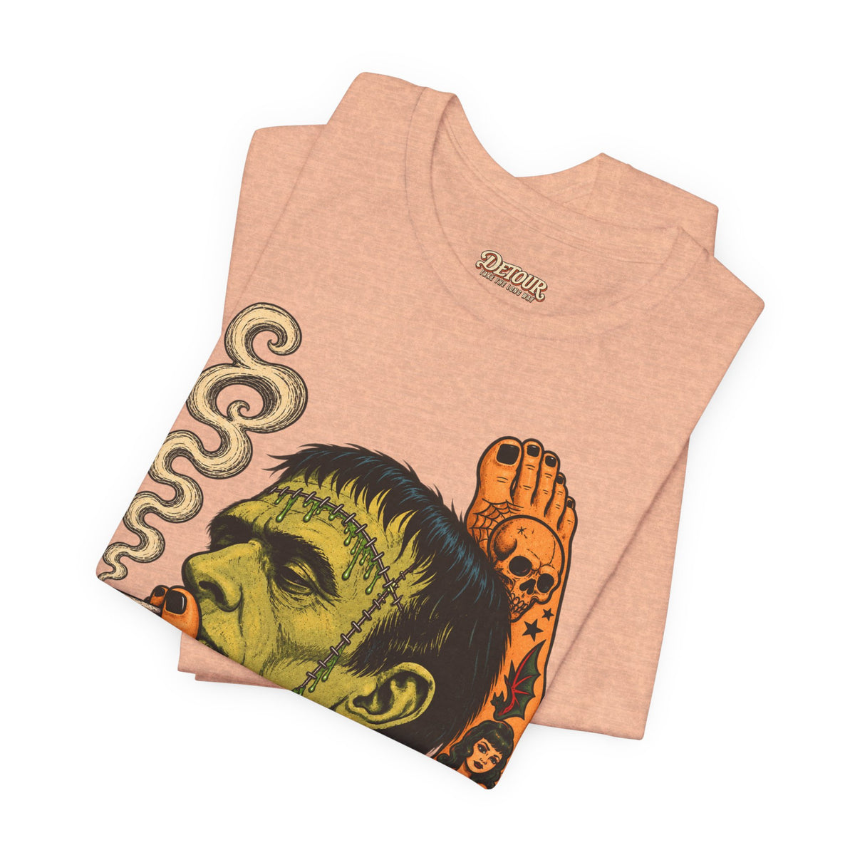 Vintage Frankenstein Smoking Monster T-Shirt