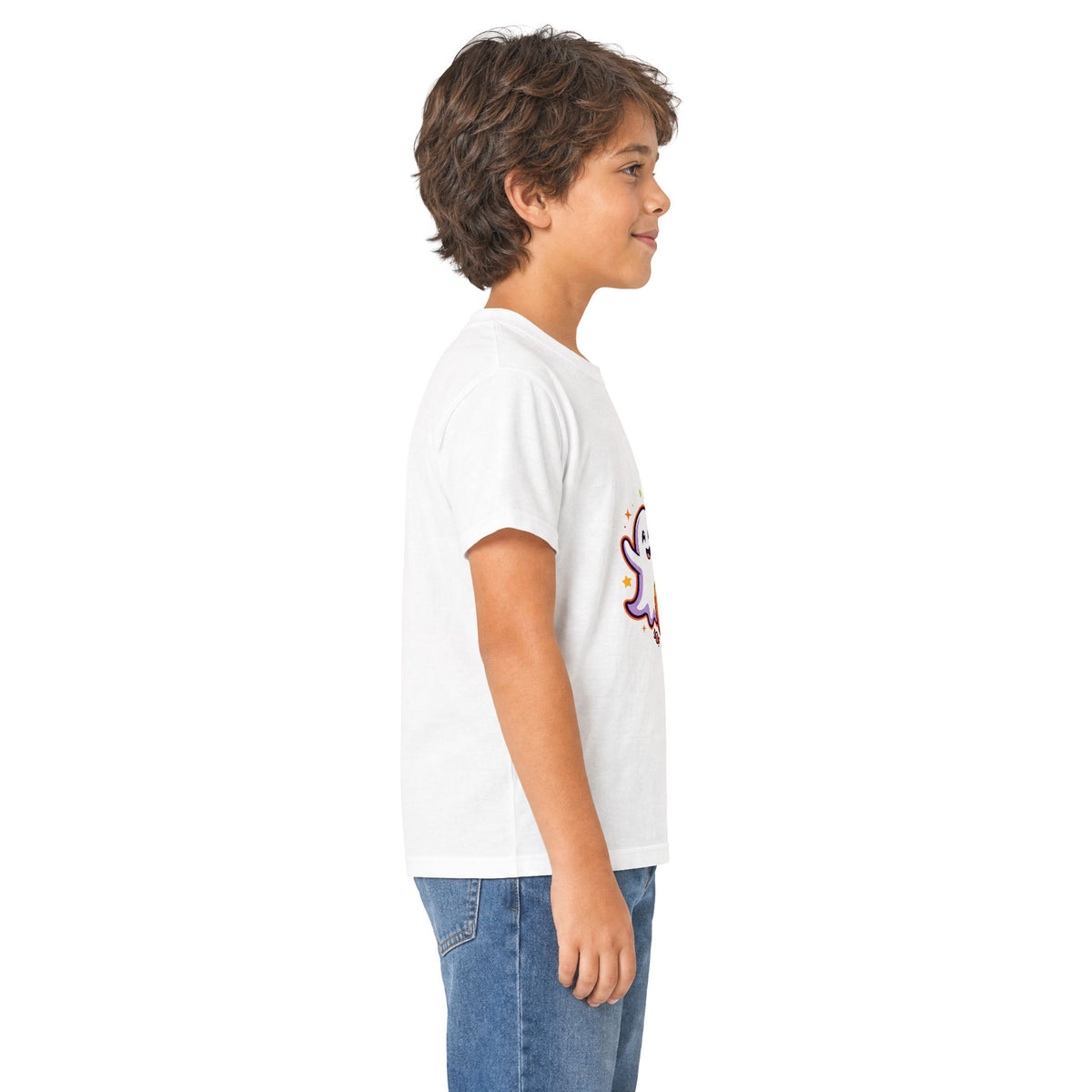 Kids Halloween Tee - Cute Ghost, Jack-O'-Lantern & Black Cat Shirt for Children