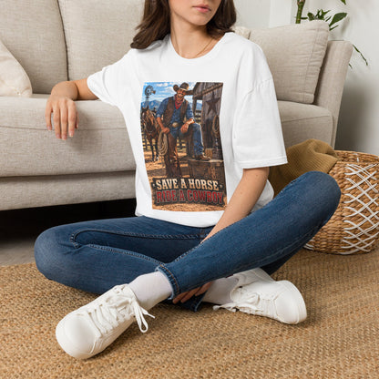 Cowboy Graphic T-Shirt — “Save a Horse, Ride a Cowboy” Western Tee