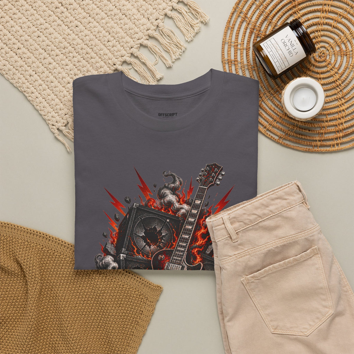 Electric Skull Guitar T‑Shirt — Rock & Metal Graphic Tee for Musicians and Fans