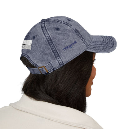 Vintage Embroidered Beach House Cap — Washed Red Dad Hat