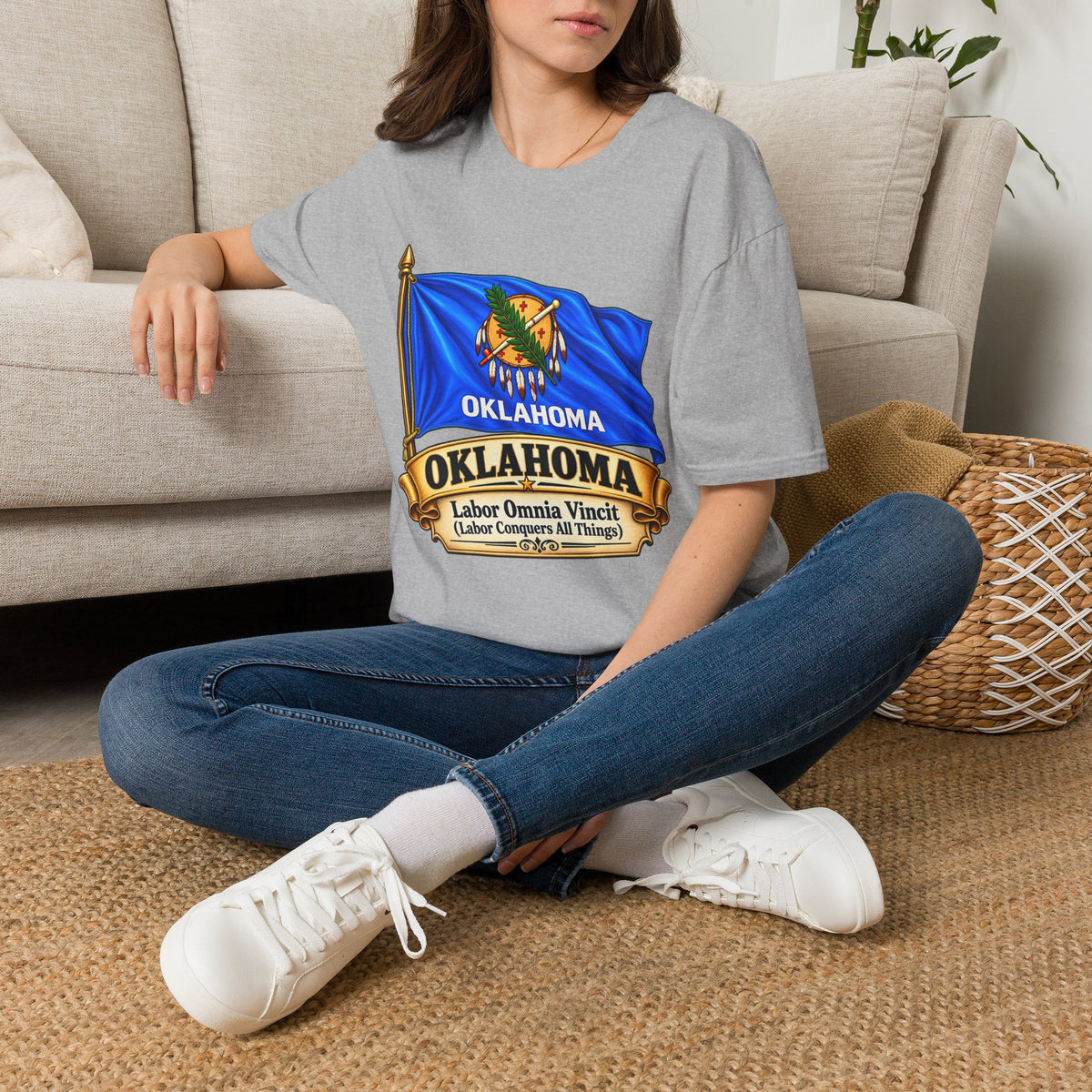 Oklahoma Flag T-Shirt — State Pride Tee with 'Oklahoma' & Seal