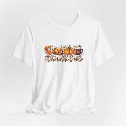 Thankful Harvest Tee — Thanksgiving Pumpkin & Pie Fall Shirt