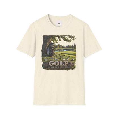 Golf Course Scene T‑Shirt — 'GOLF' Scenic Golfing Graphic Tee