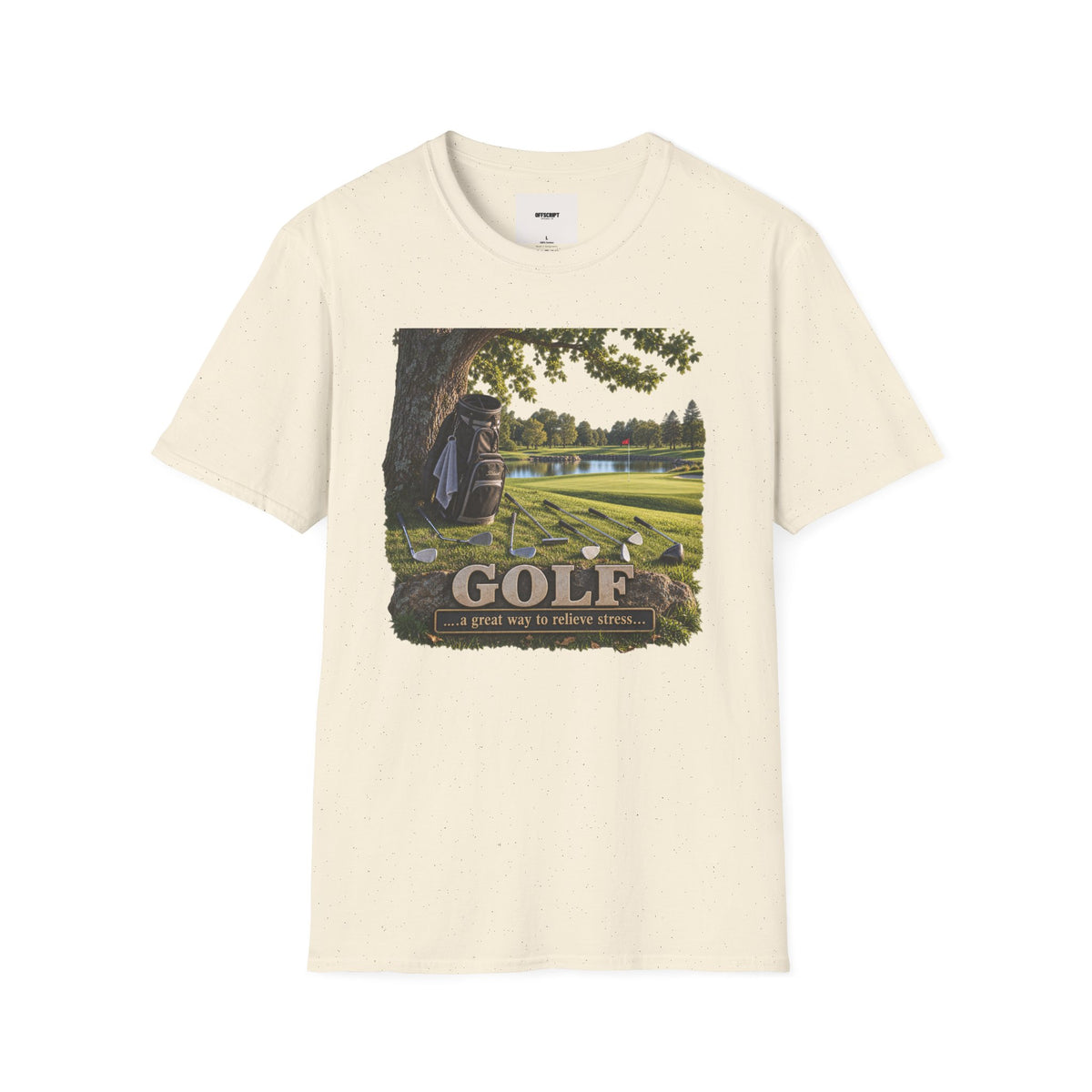 Golf Course Scene T‑Shirt — 'GOLF' Scenic Golfing Graphic Tee