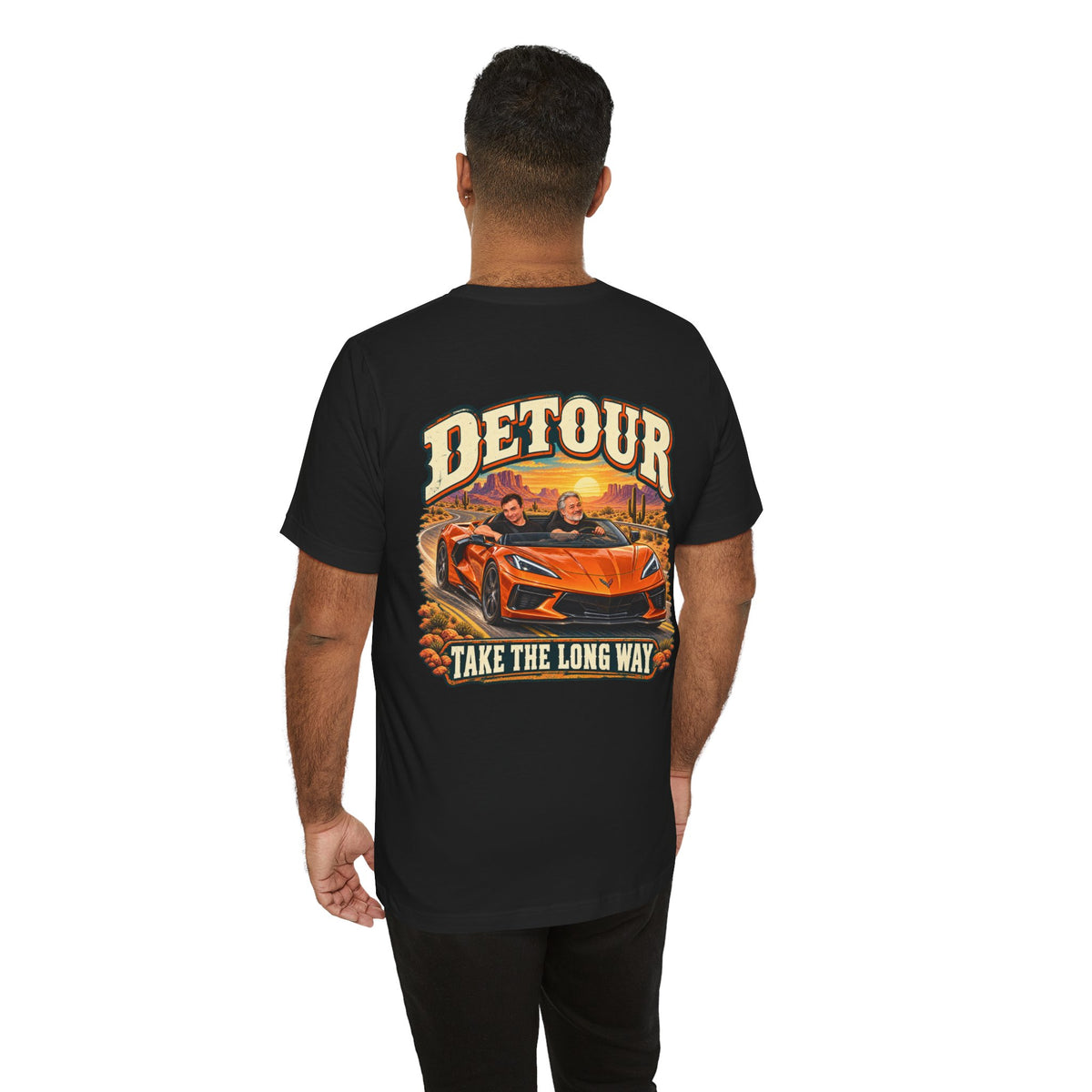 Detour Graphic Tee — 'Detour: Take the Long Way' Vintage Road Trip T‑Shirt