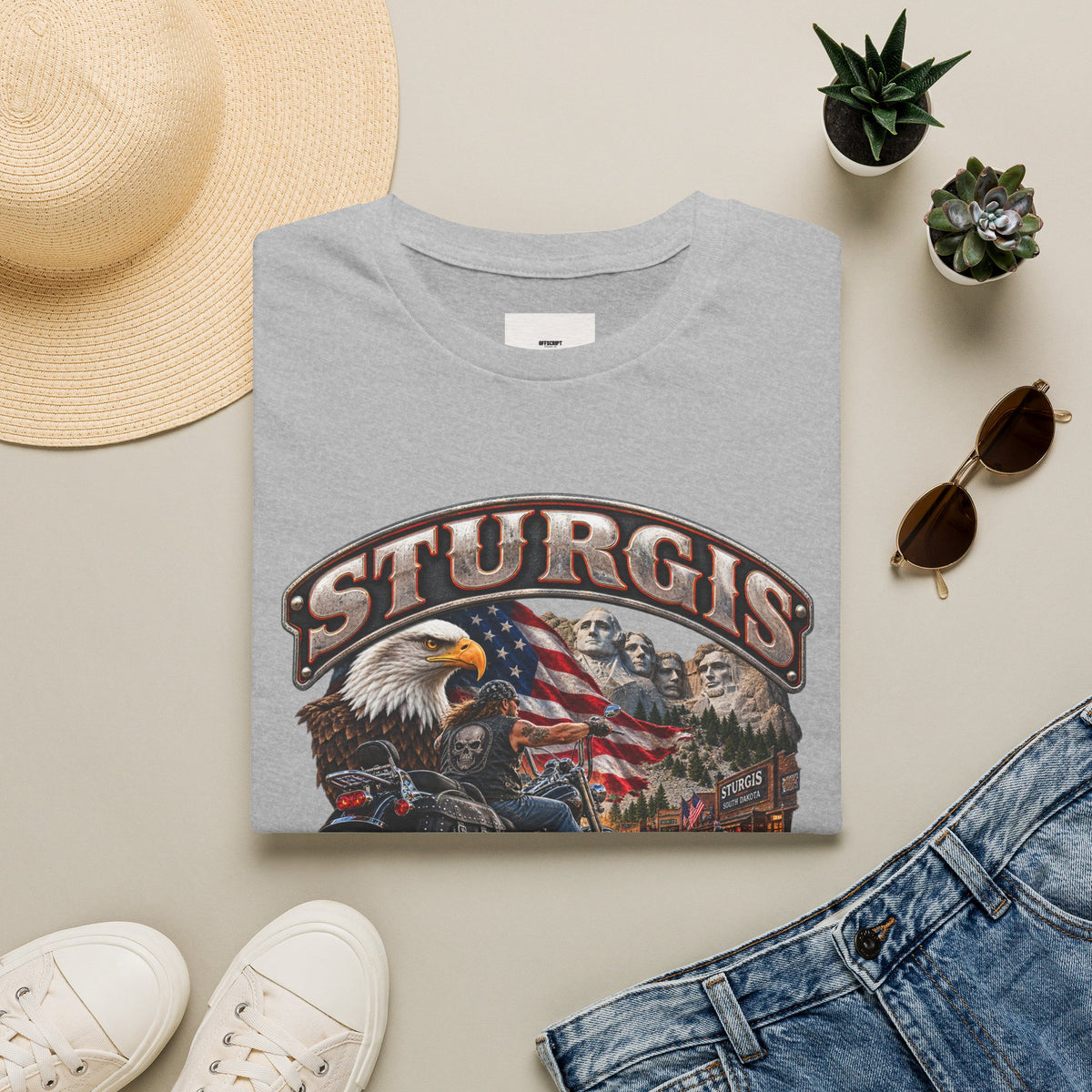 Sturgis Bike Week T-Shirt — American Eagle & Mount Rushmore Motorcycle Tee