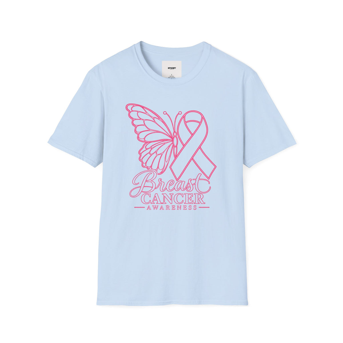 Breast Cancer Awareness Butterfly T-Shirt - Pink Ribbon Support Tee