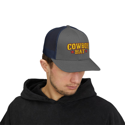 Cowboy Hat Snapback Trucker Cap – Western Rodeo Mesh Back Hat