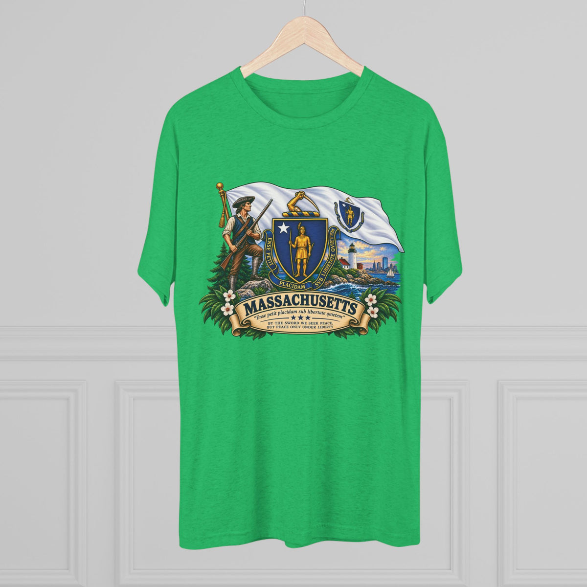 Massachusetts State Flag T‑Shirt — Vintage Coat of Arms Tee