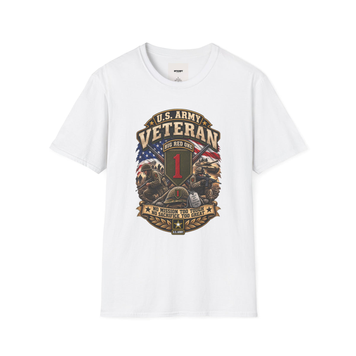 U.S. Army Veteran T-Shirt — "Big Red One" 1st Infantry Division Military Tribute