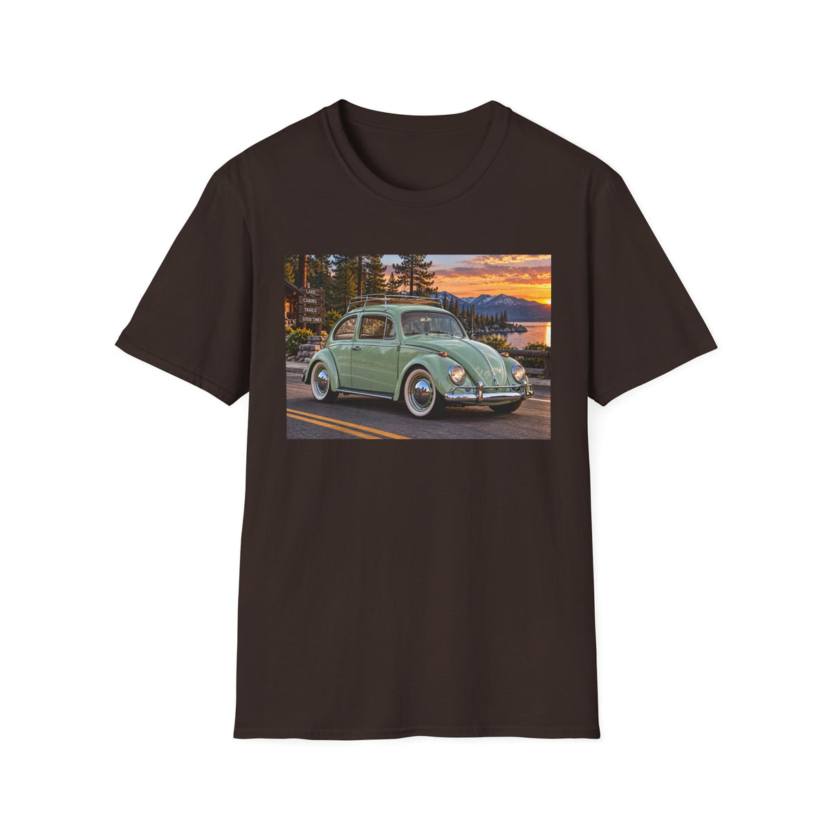 Classic VW Beetle Sunset T-Shirt — Vintage Car Lover Tee