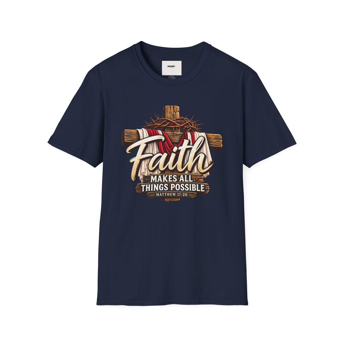 Faith Cross T‑Shirt — "Faith Makes All Things Possible" Christian Tee