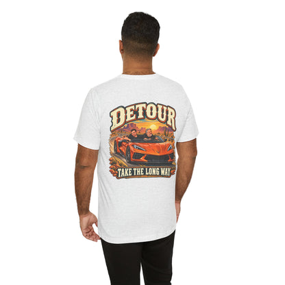Detour Graphic Tee — 'Detour: Take the Long Way' Vintage Road Trip T‑Shirt