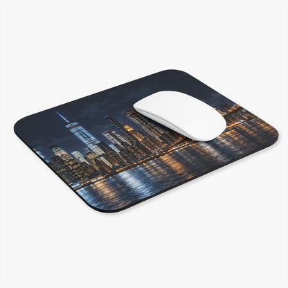 New York City Night Skyline Mouse Pad — Brooklyn Bridge Desk Mat