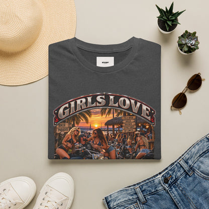 Girls Love Bike Week T-Shirt — Biker Bar Sunset Graphic Tee