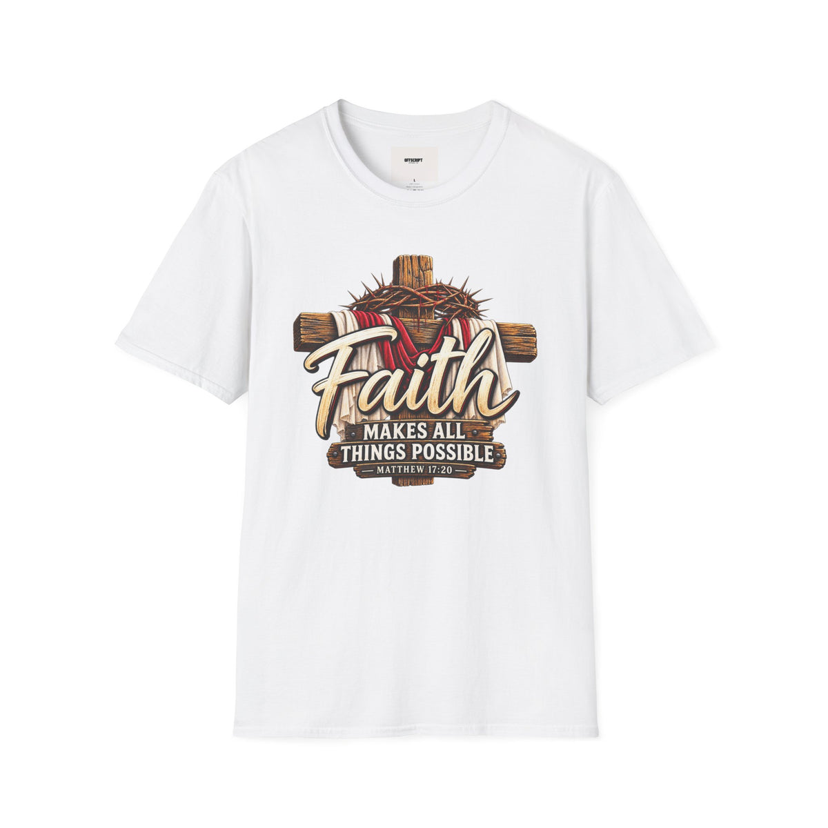 Faith Cross T‑Shirt — "Faith Makes All Things Possible" Christian Tee
