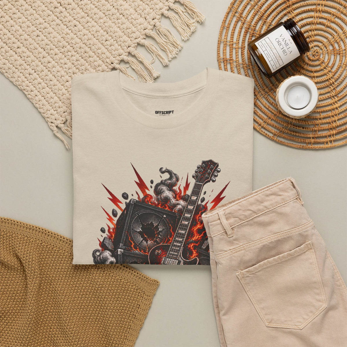 Electric Skull Guitar T‑Shirt — Rock & Metal Graphic Tee for Musicians and Fans