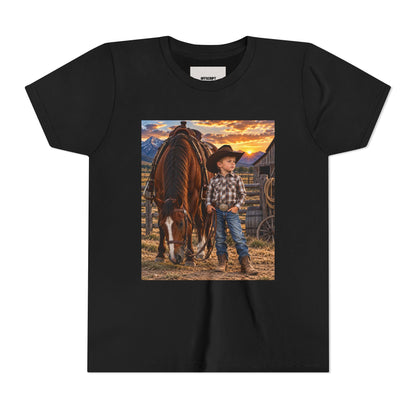 Youth Western Cowboy Tee — Little Cowboy & Horse Graphic Shirt