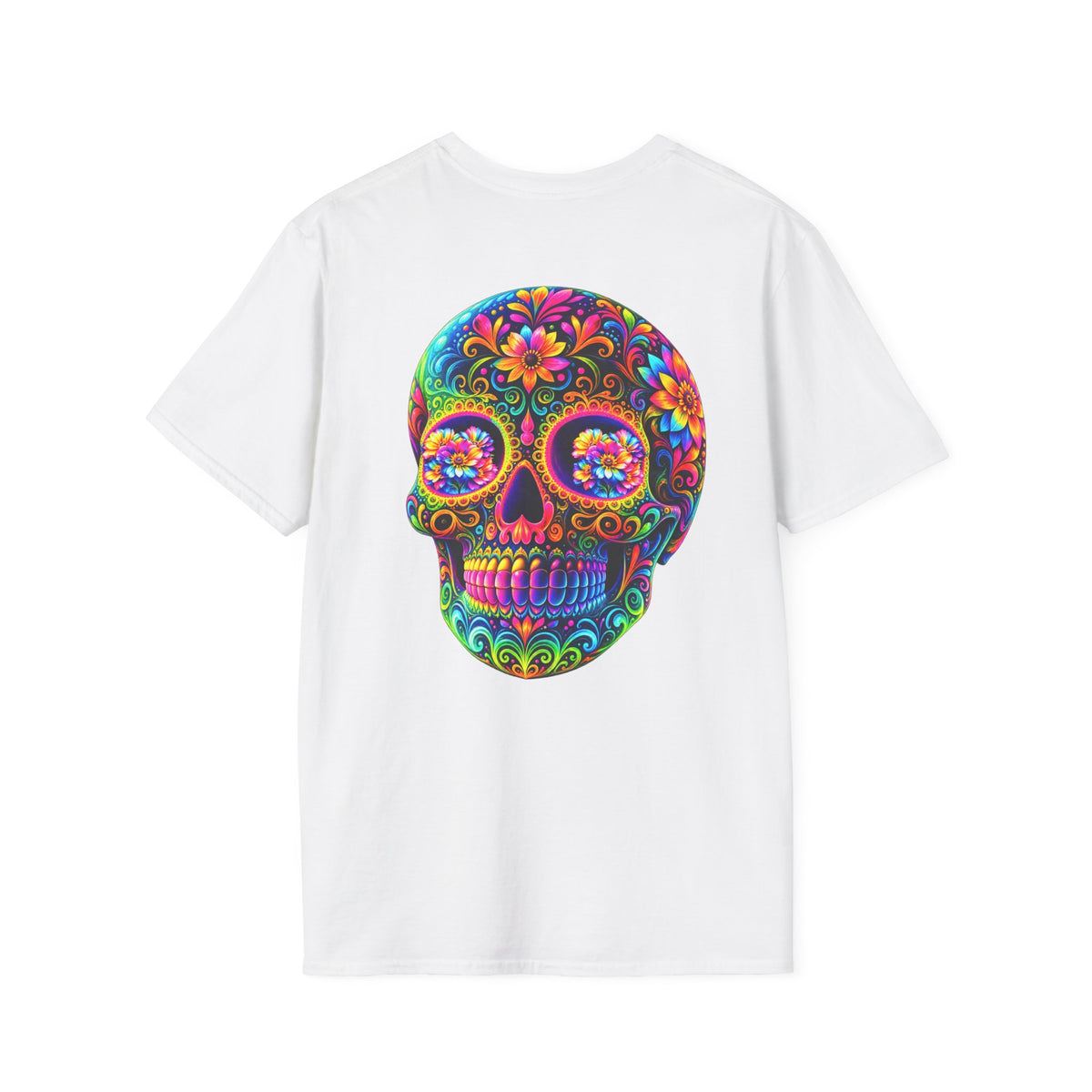 Sugar Skull T-Shirt — Colorful Day of the Dead Floral Skull Tee