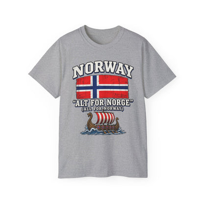 Norway Flag Viking Ship T‑Shirt — "Alt For Norge" Patriotic Tee