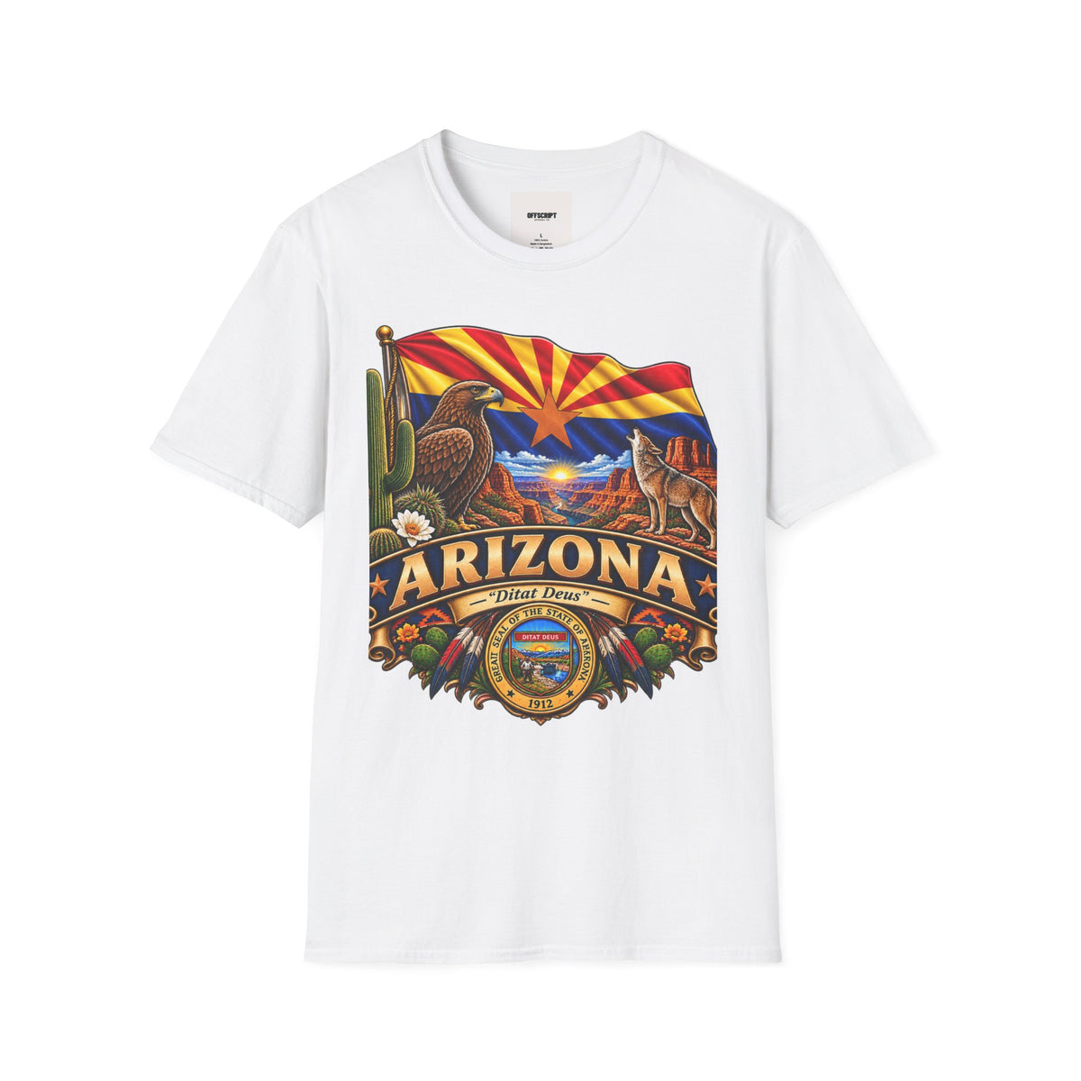 Arizona State T-Shirt — Desert Eagle & Coyote Flag Design