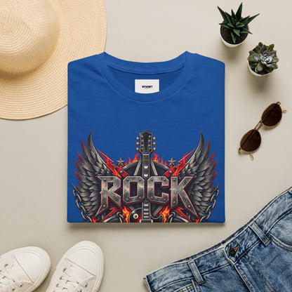 Rock Wings T‑Shirt — Vintage Guitar Flame Graphic Tee for Music Lovers