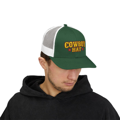 Cowboy Hat Snapback Trucker Cap – Western Rodeo Mesh Back Hat
