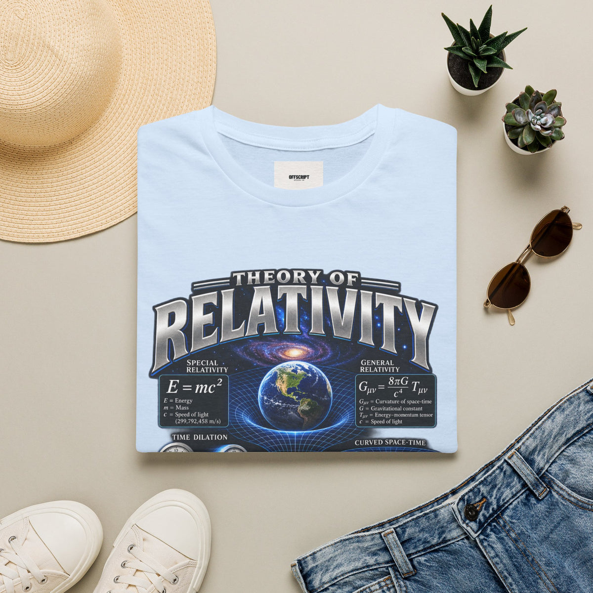 Theory of Relativity T-Shirt — Science Graphic Tee with Earth & Equations