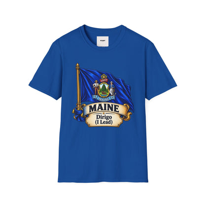 Maine State Flag T-Shirt — 'Dirigo (I Lead)' Vintage Flag Tee
