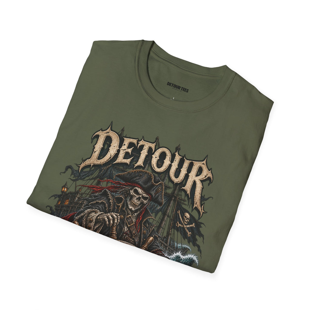 Detour Skull T-Shirt — "Take the Long Way" Vintage Biker Graphic Tee