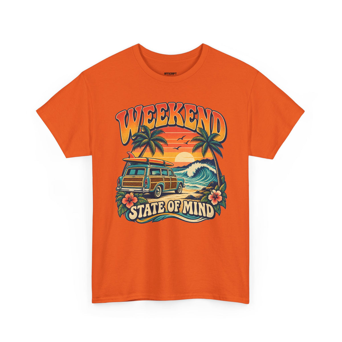 Weekend State of Mind Tee – Retro Surf Van Sunset T-Shirt