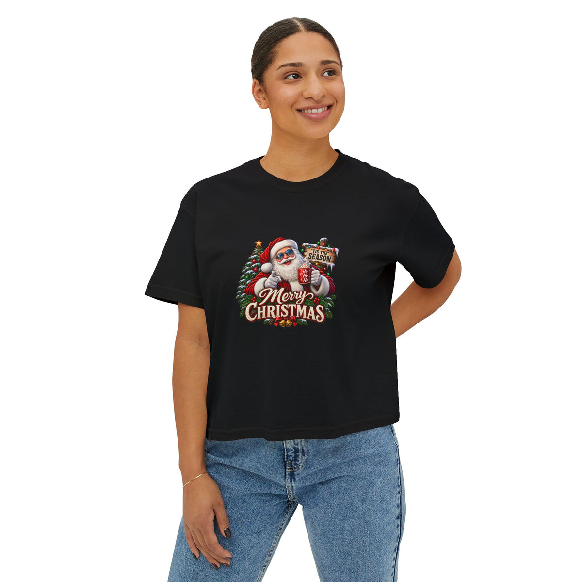 Merry Christmas Santa Women's Boxy Tee