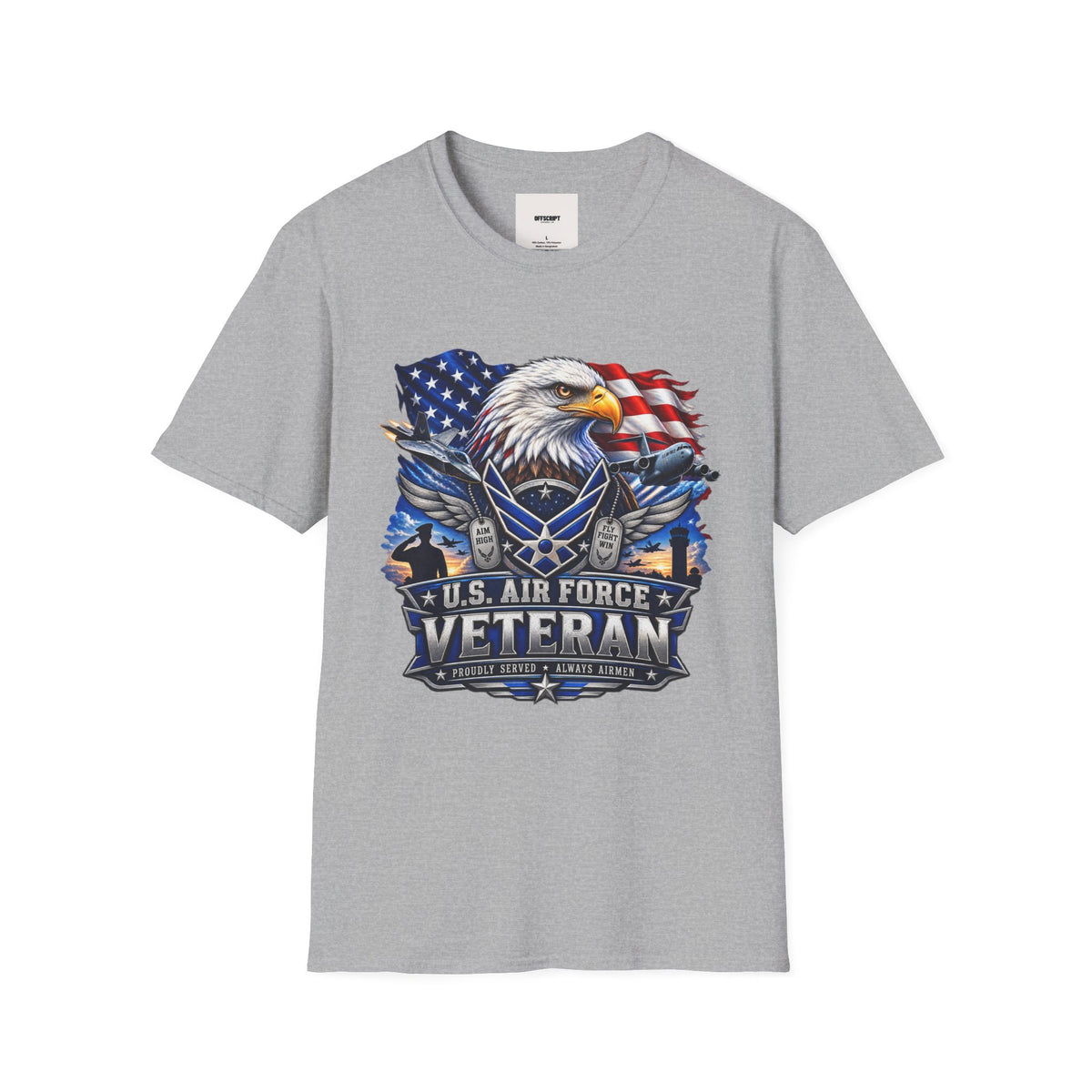 Air Force Veteran Eagle T‑Shirt — U.S. Flag Military Tribute