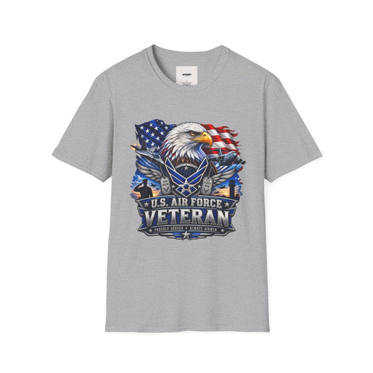 Air Force Veteran Eagle T‑Shirt — U.S. Flag Military Tribute