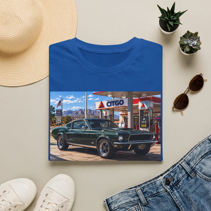 Classic Mustang Gas Station Tee — Retro Muscle Car T-Shirt