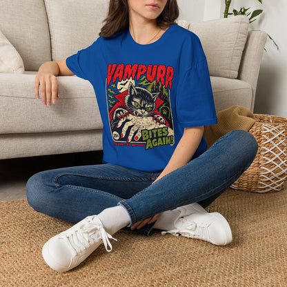 Vampurr Bites Again Cat Horror Graphic T-Shirt