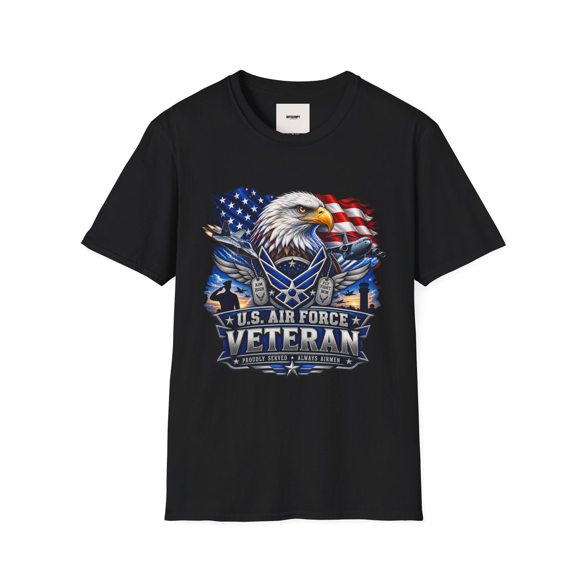Air Force Veteran Eagle T‑Shirt — U.S. Flag Military Tribute