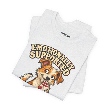 Emotionally Supported by a Menace Tee — Cute Puppy Graphic T‑Shirt